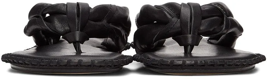 Acne Studios Black Blanket Stitch Sandals