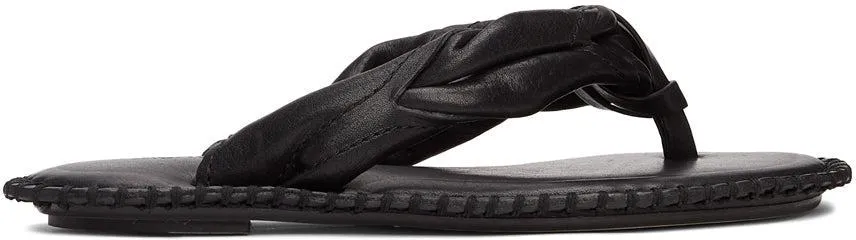 Acne Studios Black Blanket Stitch Sandals