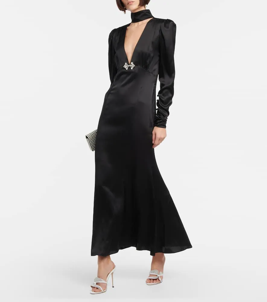 Alessandra Rich Butterfly crystal-embellished leather mules