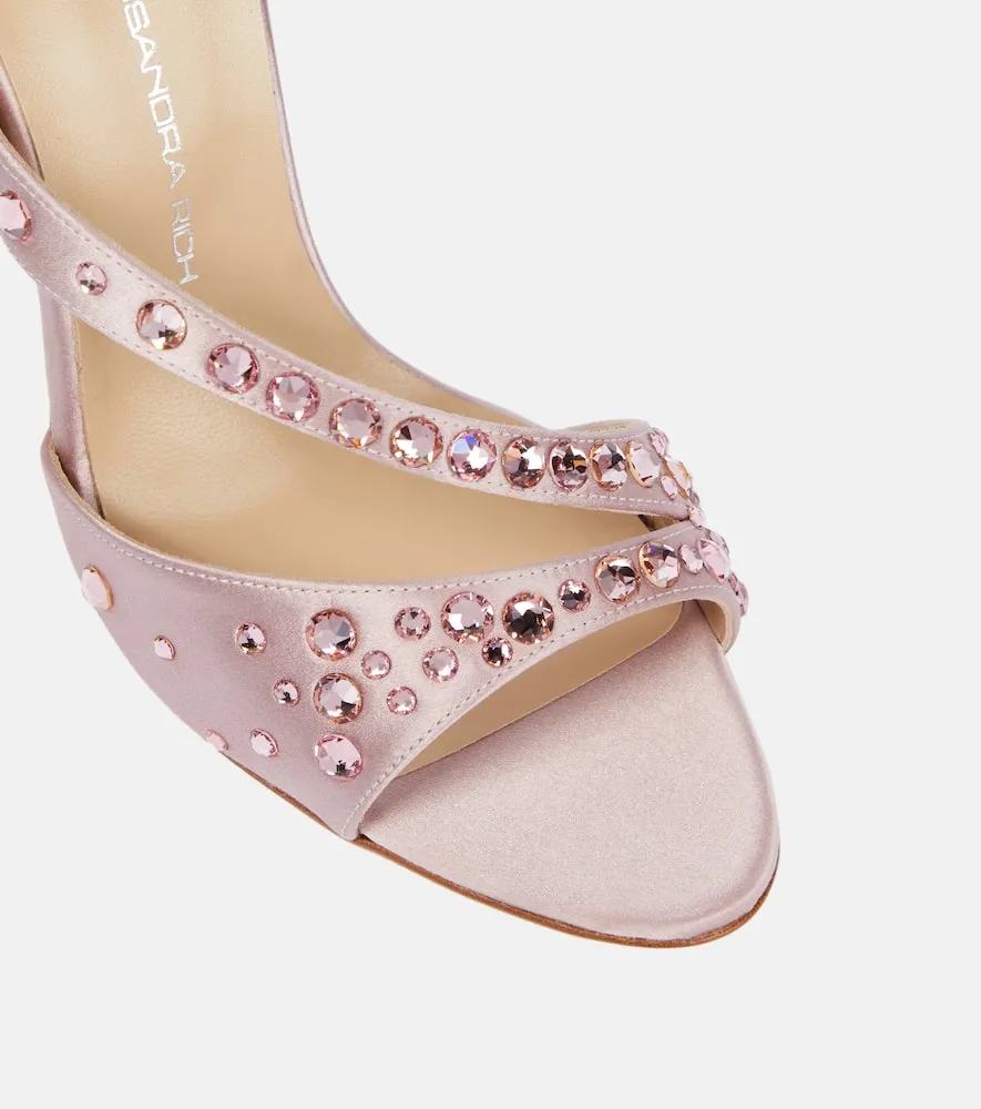 Alessandra Rich Crystal-embellished satin sandals