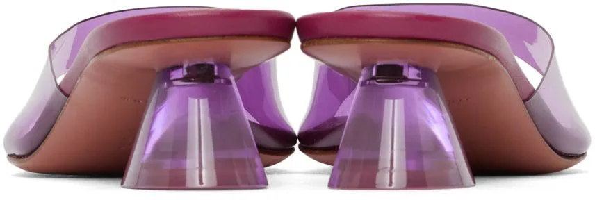 Amina Muaddi Lilac Lupita 40 Glass Heel Sandals