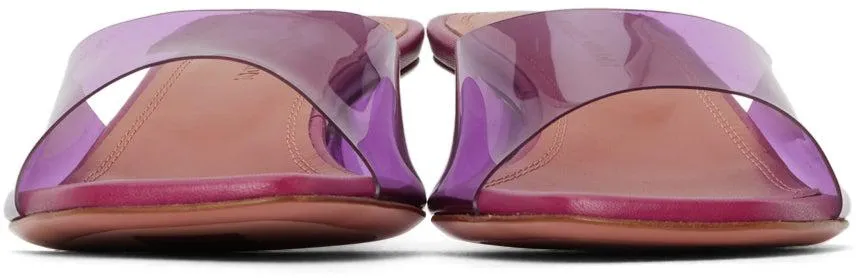 Amina Muaddi Lilac Lupita 40 Glass Heel Sandals