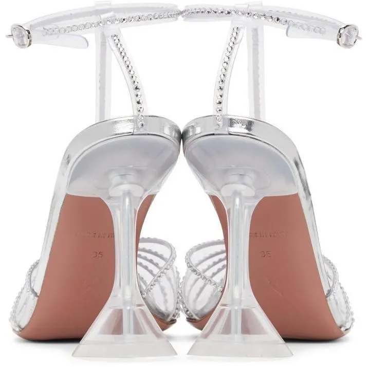 Amina Muaddi Transparent Byrgit T-Pump Heels