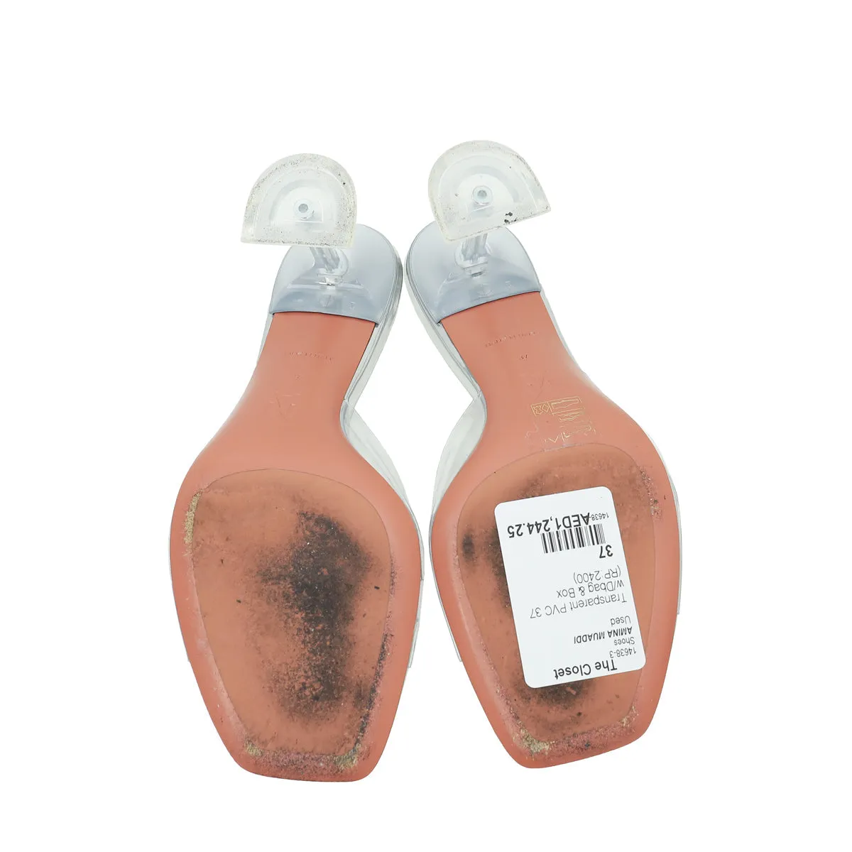 Amina Muaddi Transparent PVC Lupita Glass 170 Sandal 37