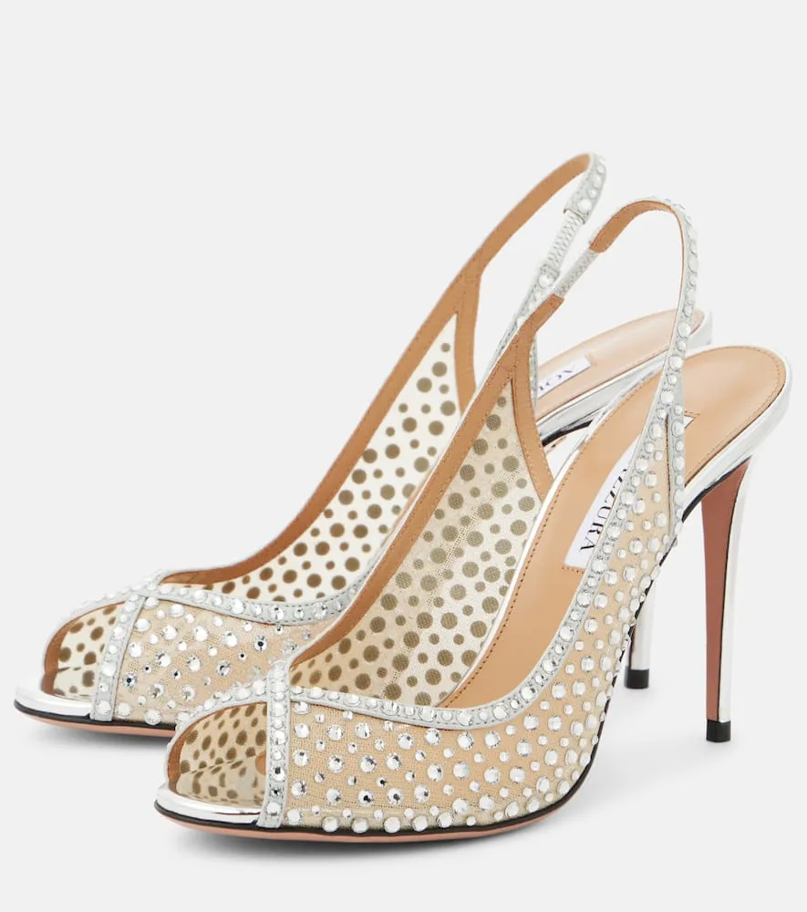 Aquazzura Crystal Lover 105 embellished sandals