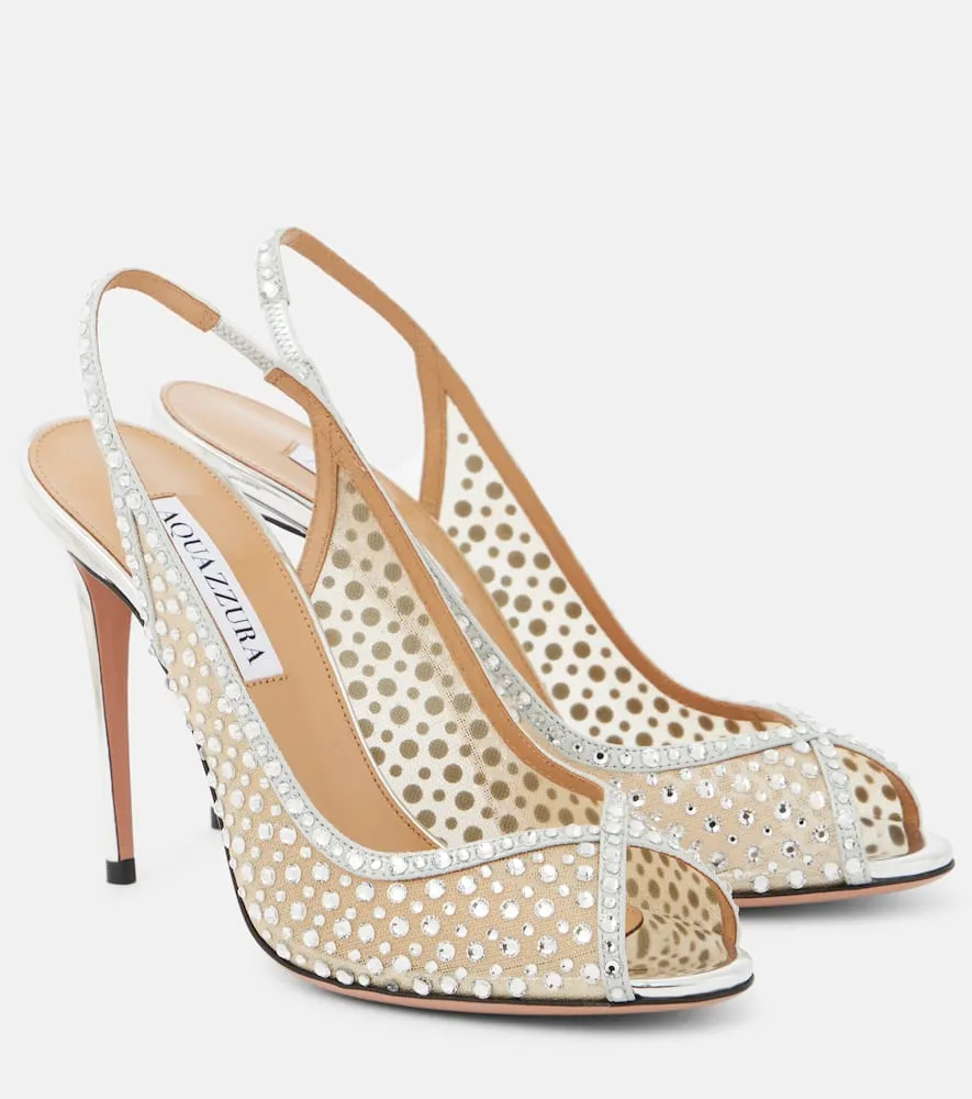 Aquazzura Crystal Lover 105 embellished sandals