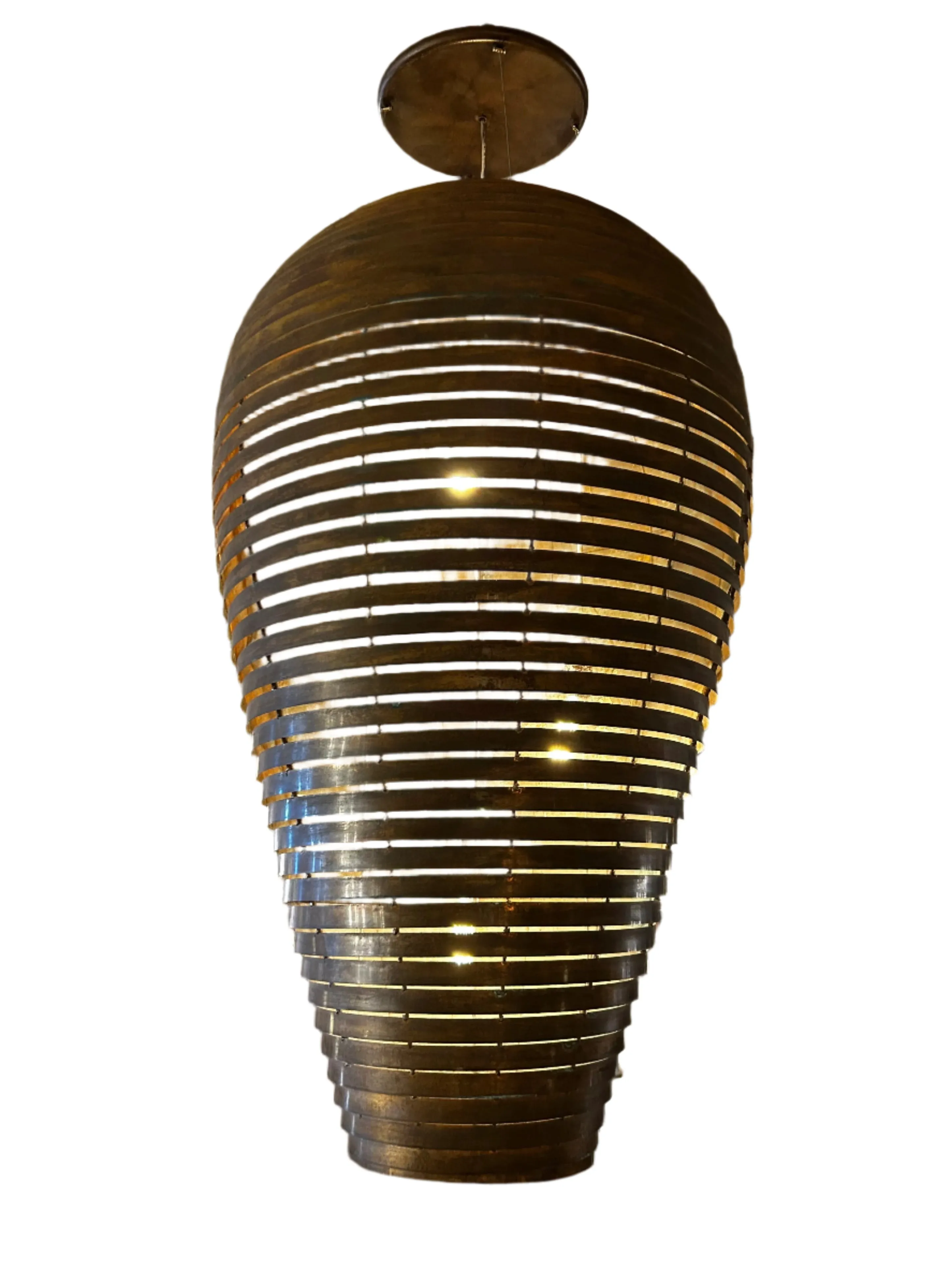 Beehive Copper Hanging Light, Extra Large, Contemporary