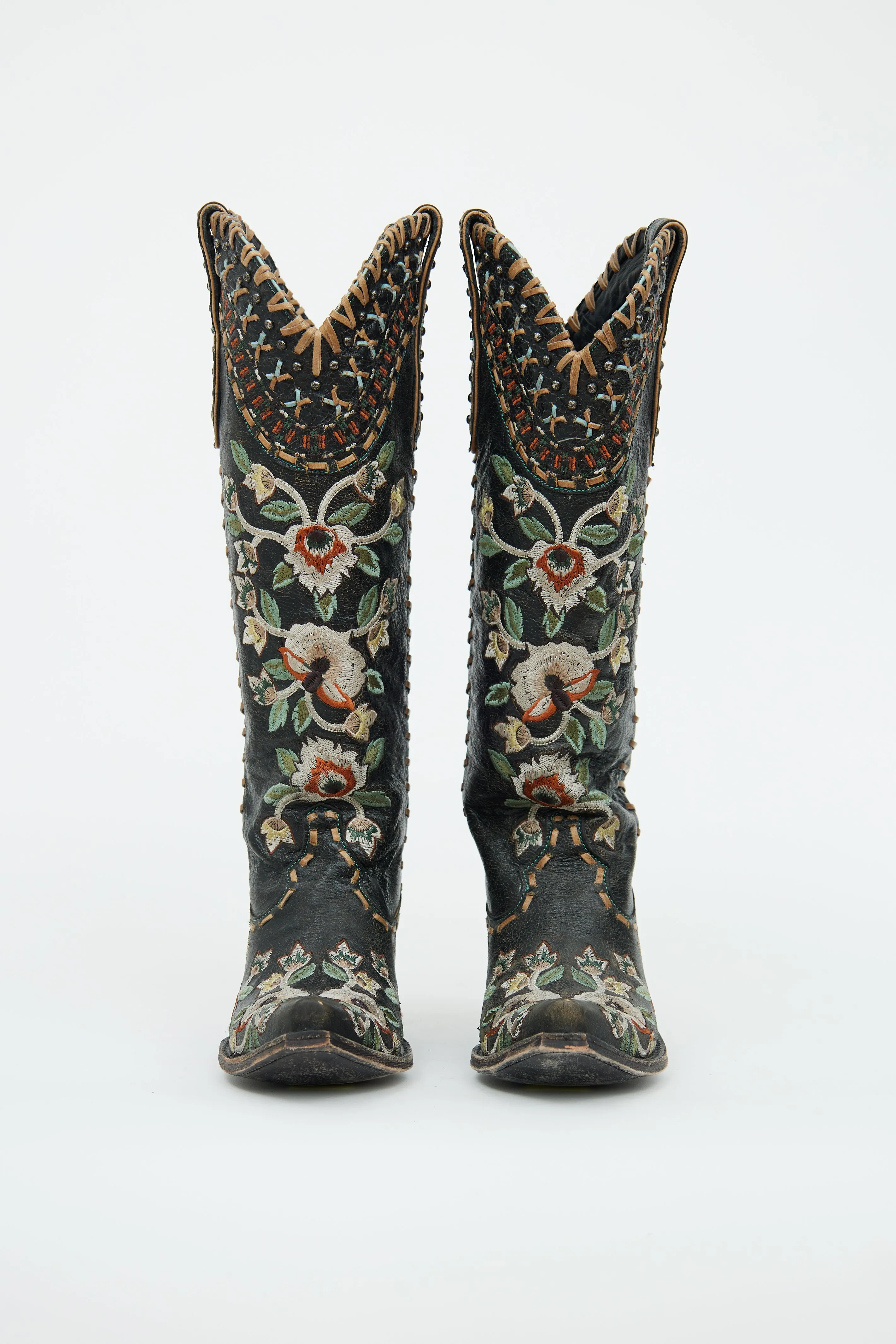 Black Embroidered Boot