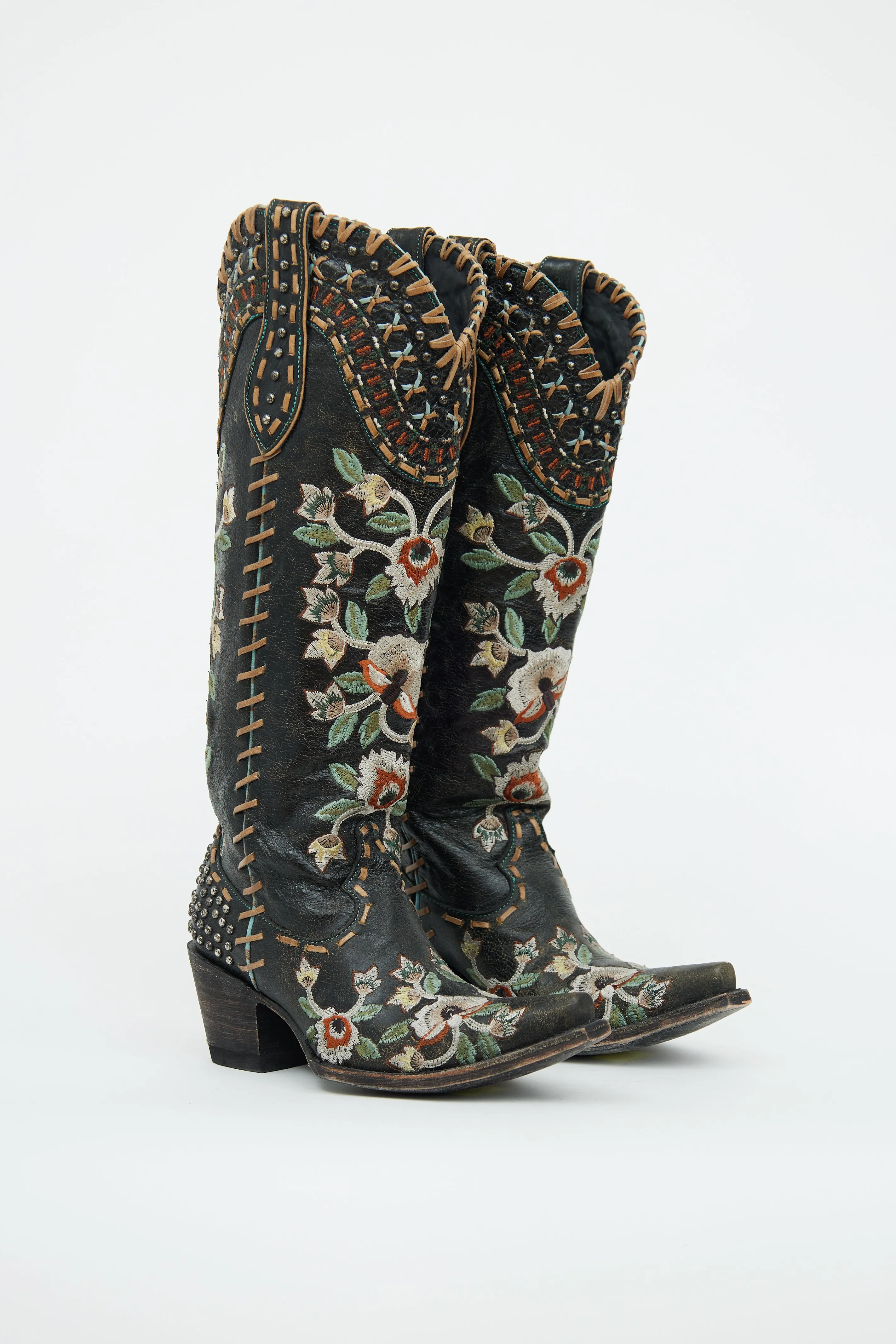 Black Embroidered Boot