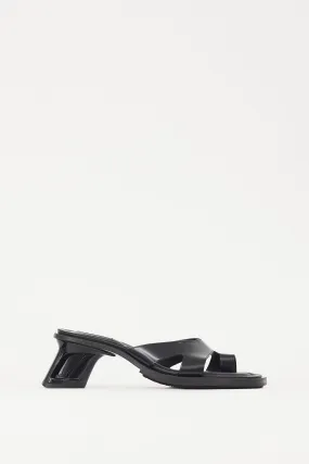 Black Leather Ava Cutout Heel