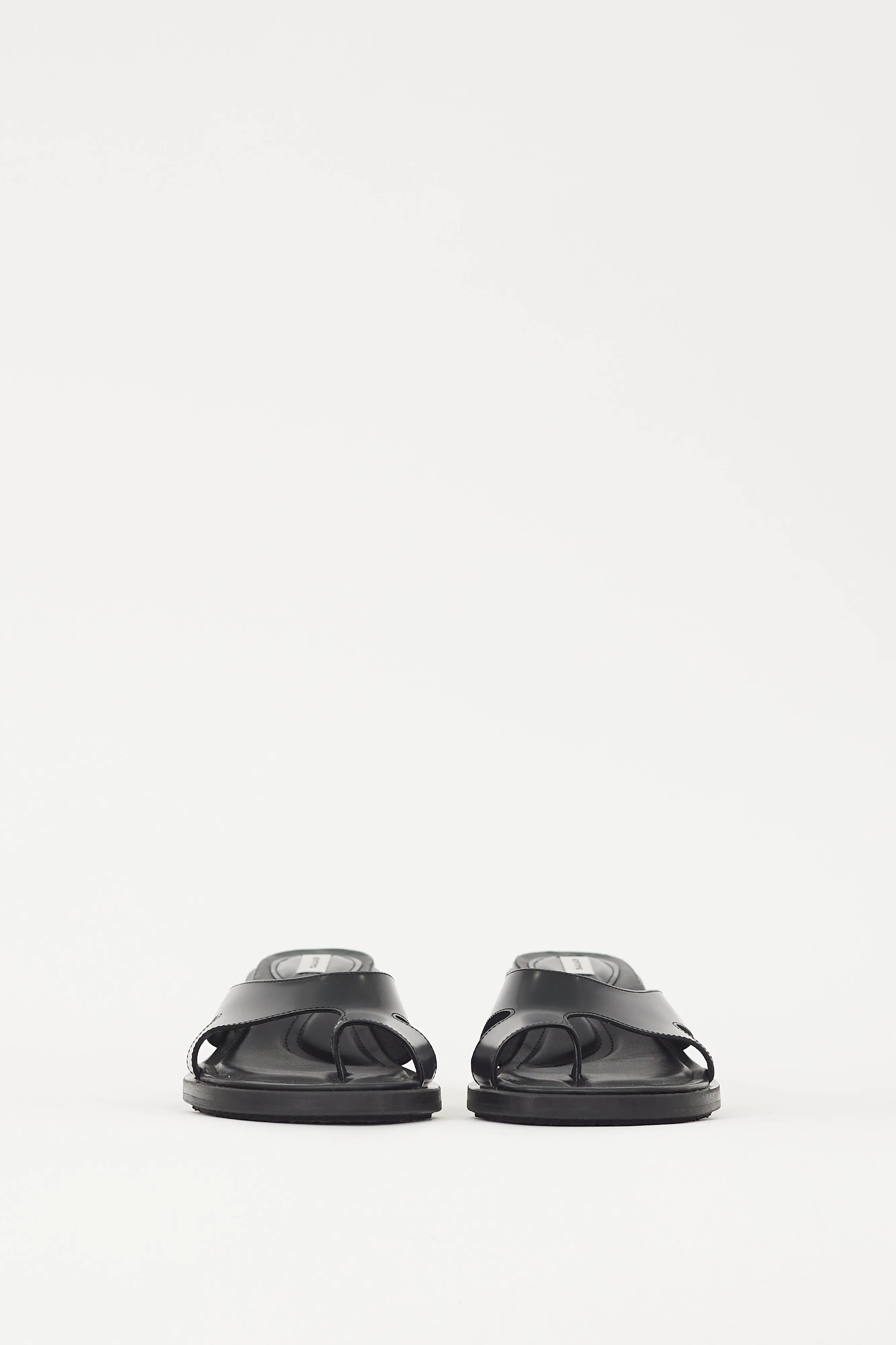 Black Leather Ava Cutout Heel