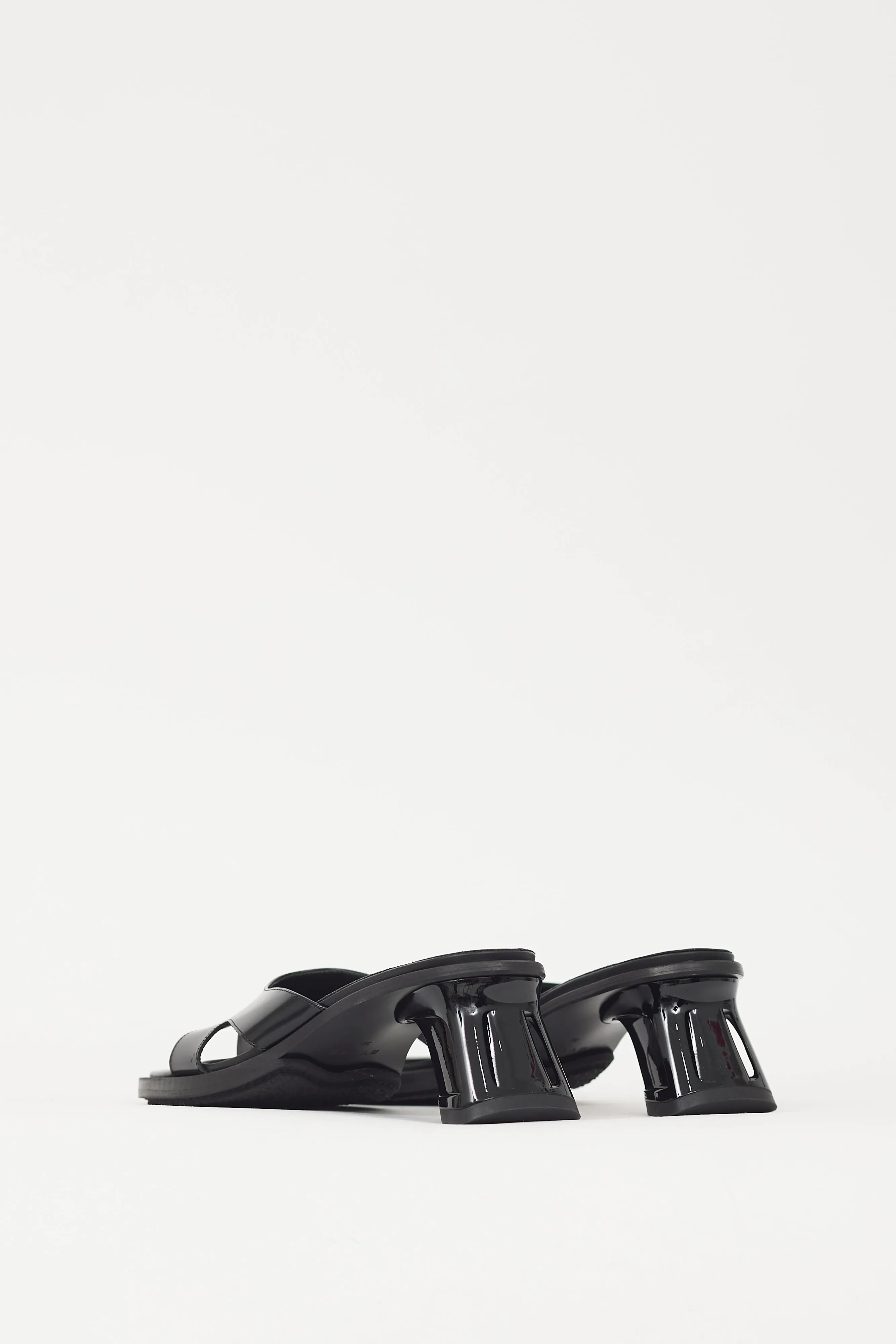 Black Leather Ava Cutout Heel