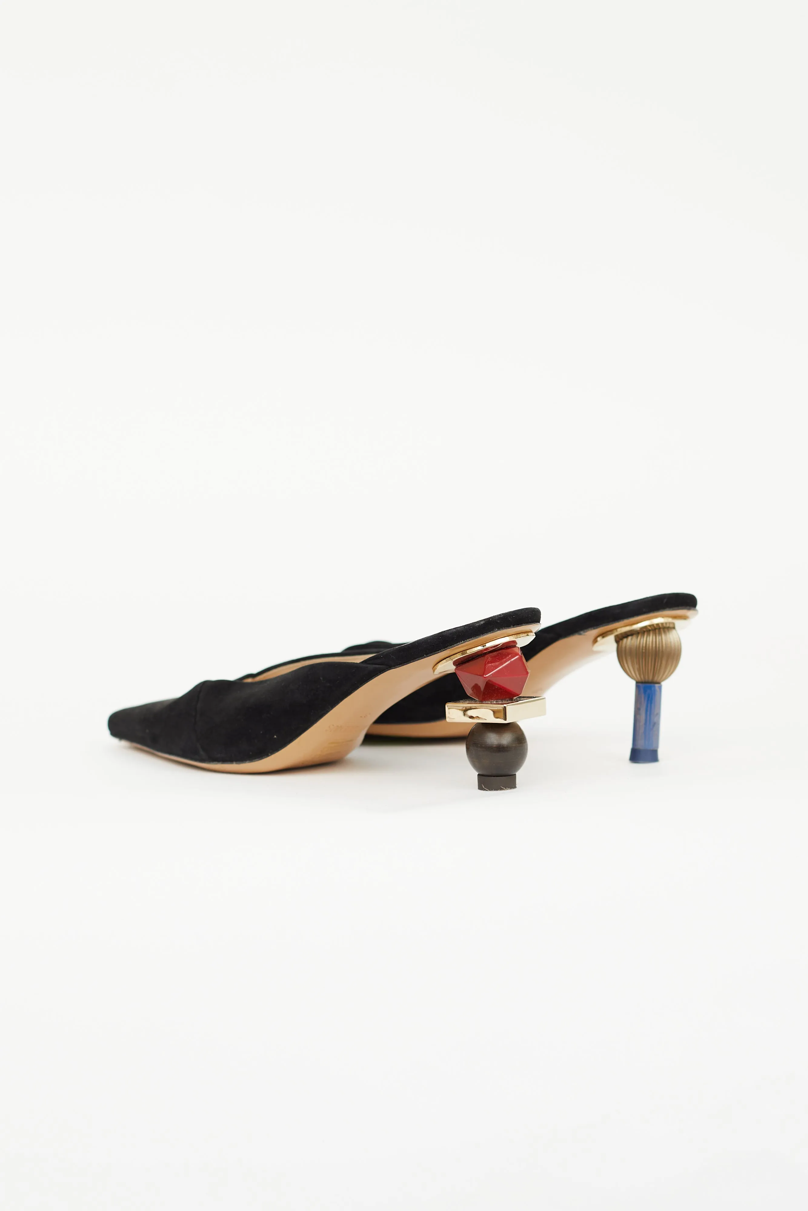 Black Suede Maceio 40 Sculptural Mule