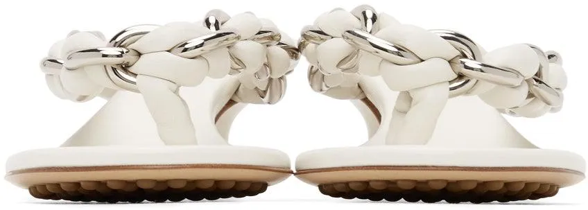Bottega Veneta White Chain Dot Sandals