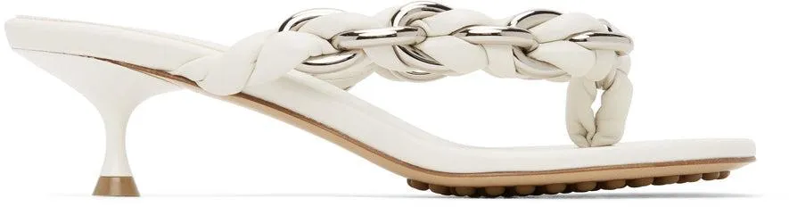 Bottega Veneta White Chain Dot Sandals