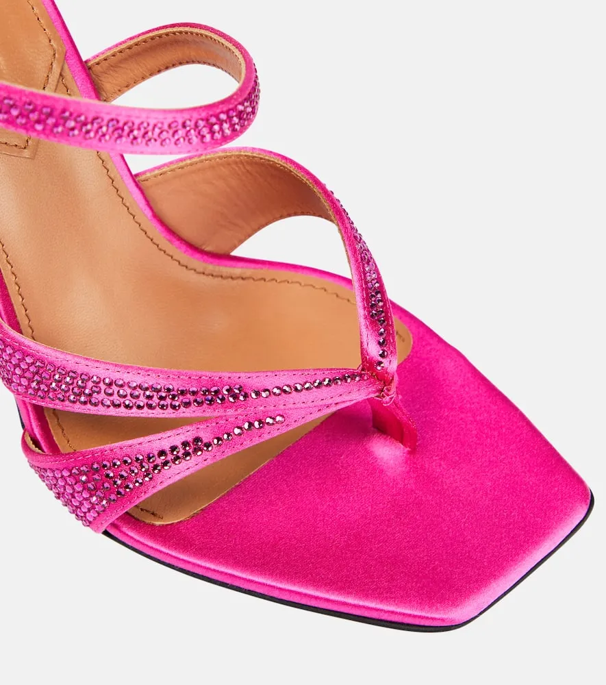 D'Accori Raya crystal-embellished satin sandals