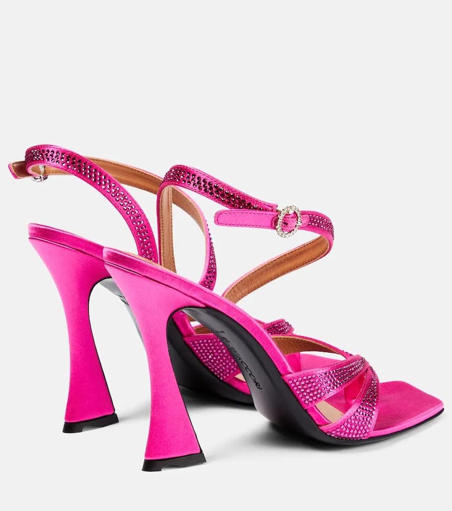 D'Accori Raya crystal-embellished satin sandals