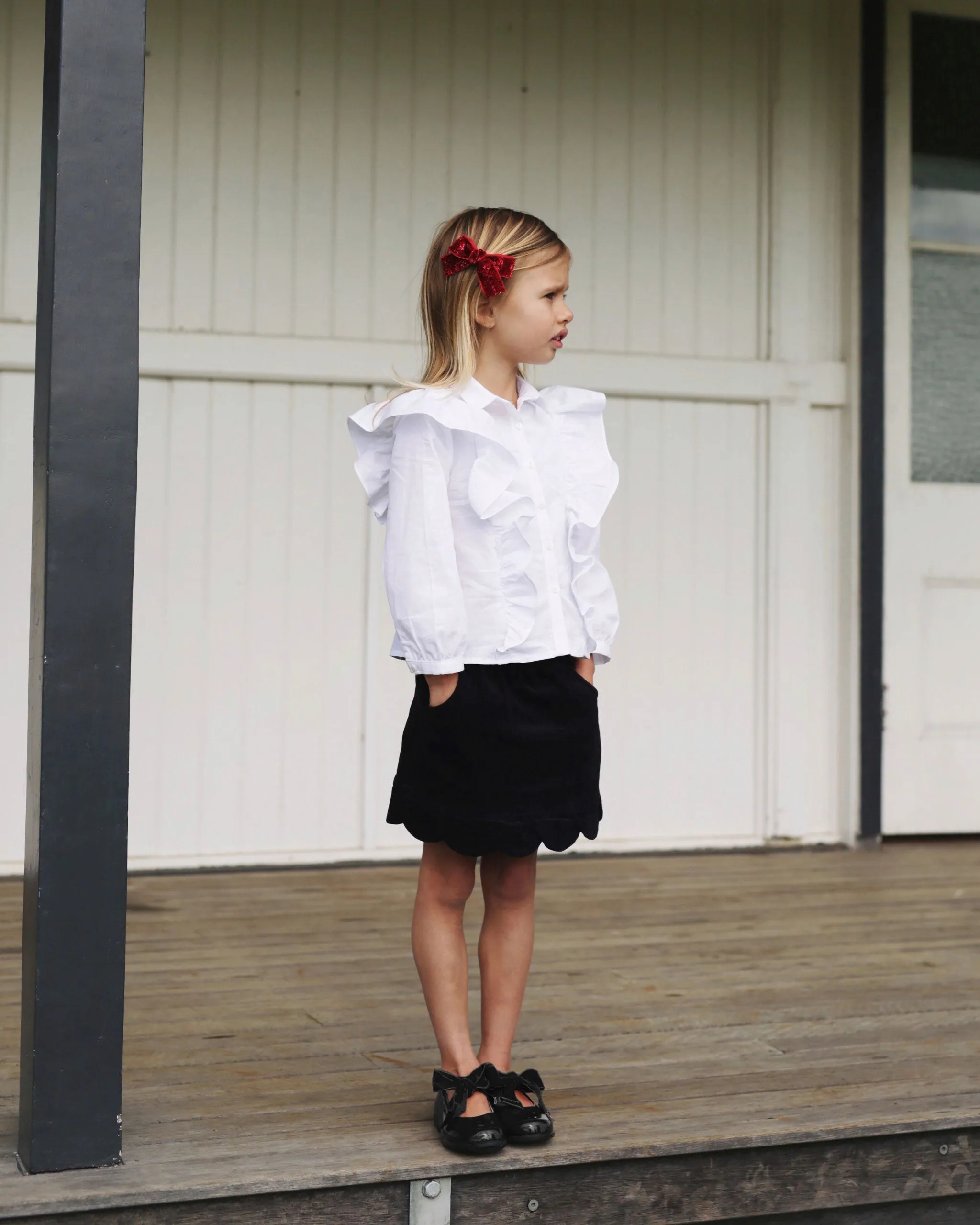 Fifi Velvet Bow Black