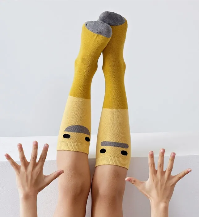 Happy Face Knee High Socks