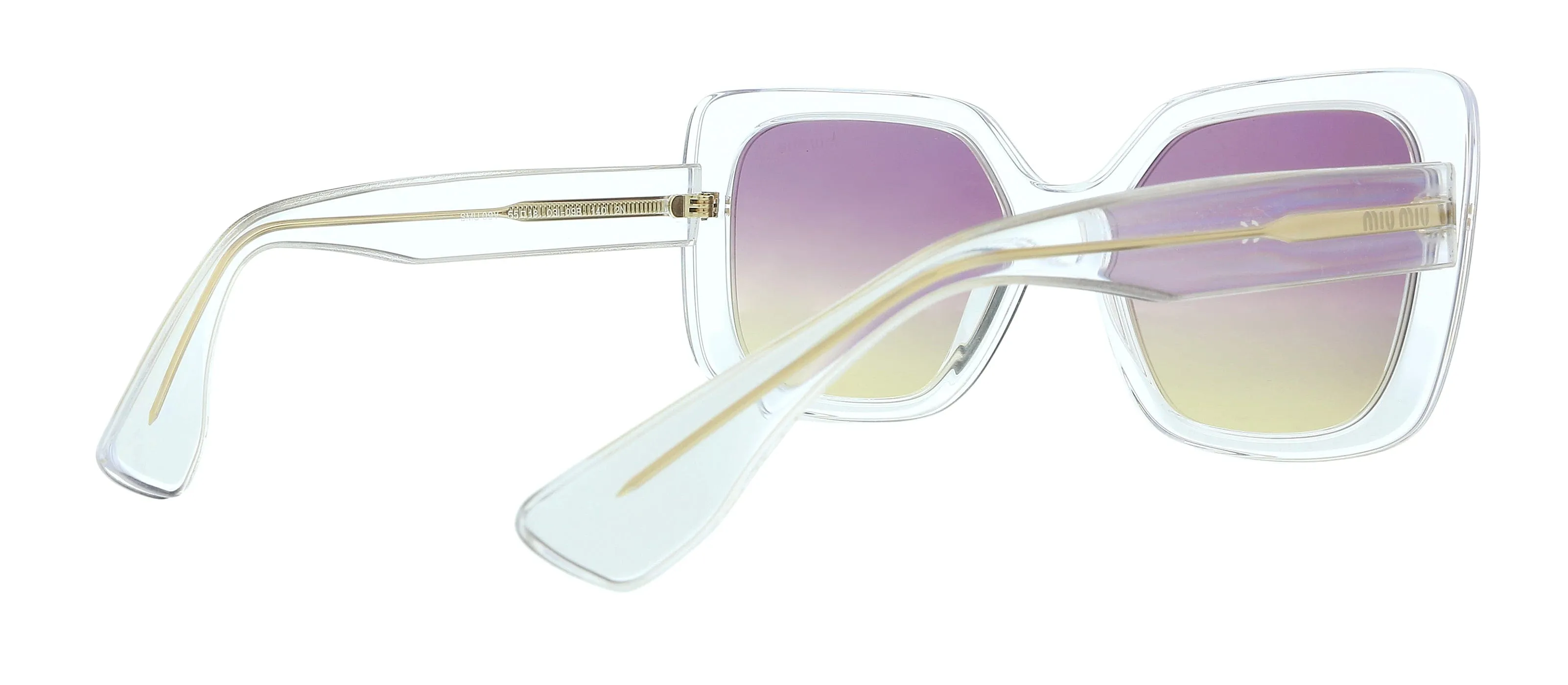 Miu Miu 0MU 09VS 03I09B Transparent Rectangle Sunglasses