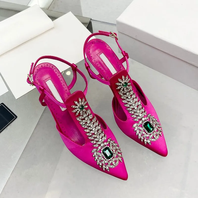 New women's high heels crystal decorative sandals