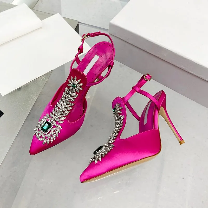 New women's high heels crystal decorative sandals