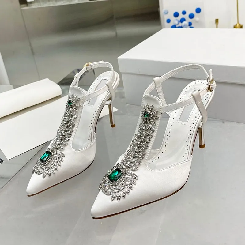 New women's high heels crystal decorative sandals