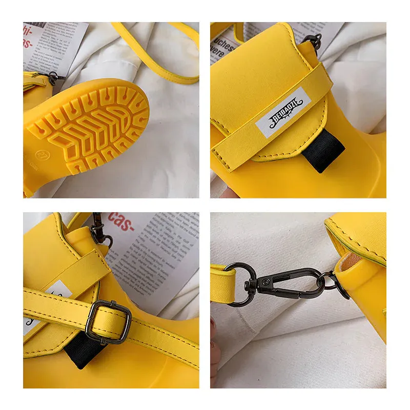 Rain boots shape single shoulder diagonal bag PU small bag