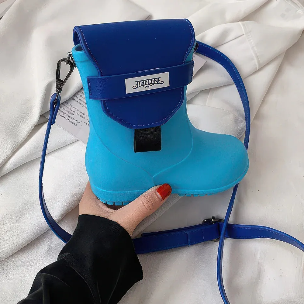 Rain boots shape single shoulder diagonal bag PU small bag