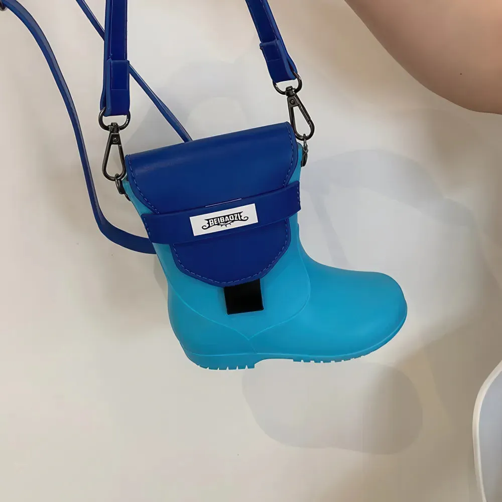 Rain boots shape single shoulder diagonal bag PU small bag
