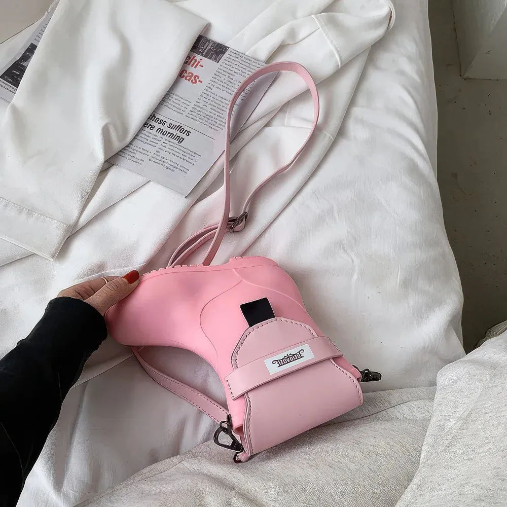 Rain boots shape single shoulder diagonal bag PU small bag