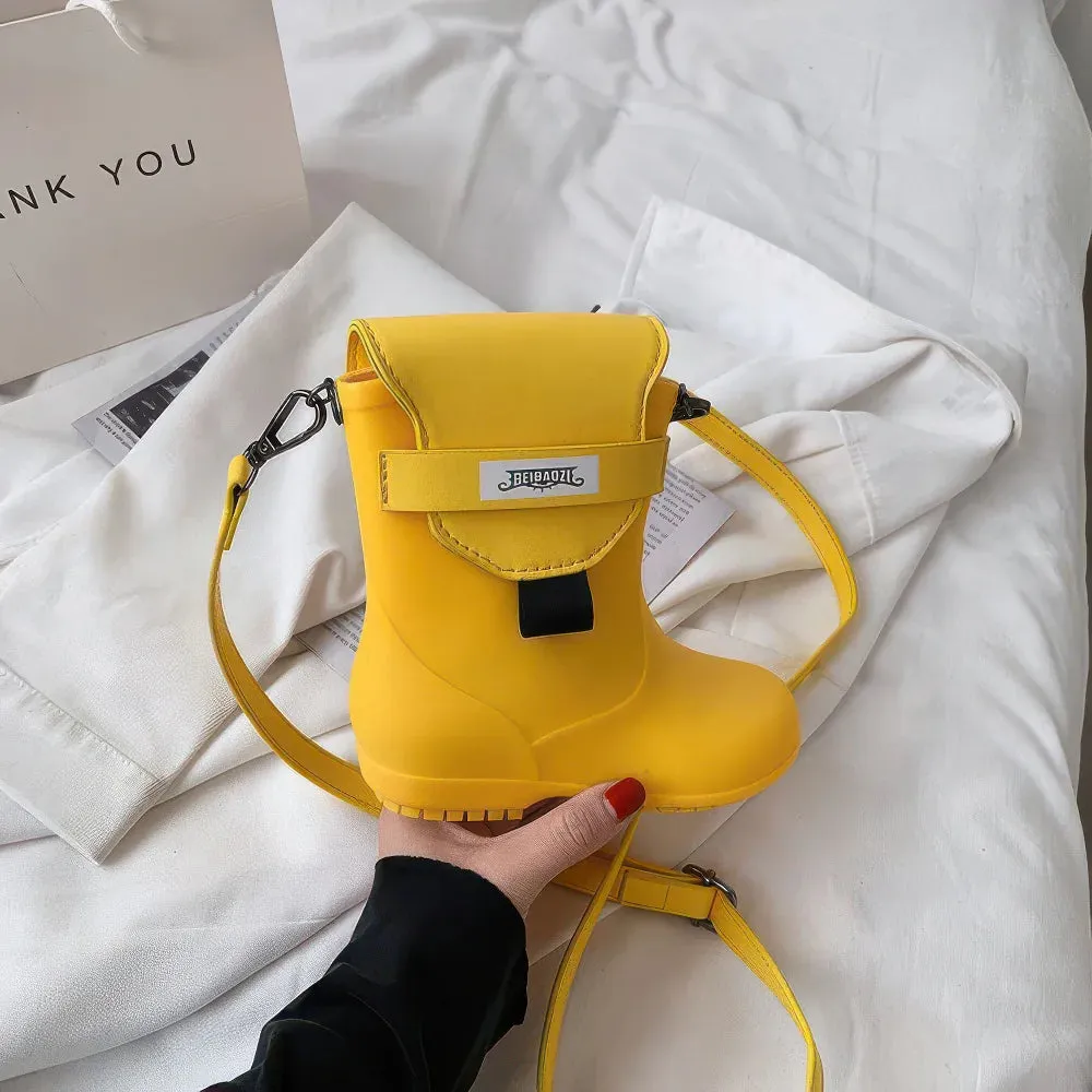 Rain boots shape single shoulder diagonal bag PU small bag