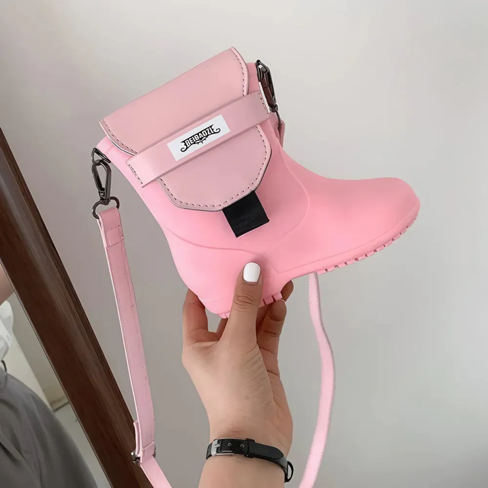 Rain boots shape single shoulder diagonal bag PU small bag