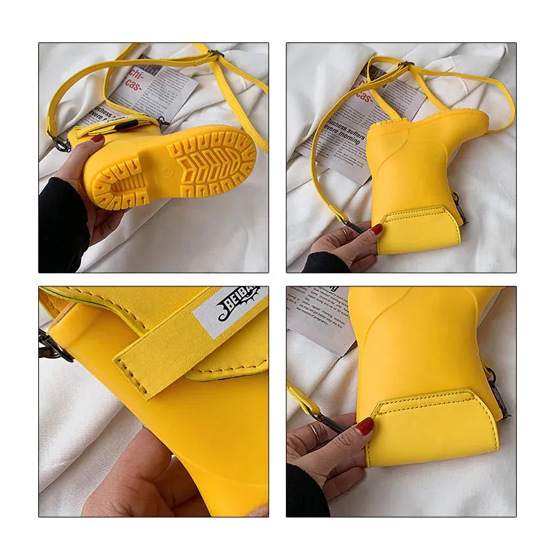 Rain boots shape single shoulder diagonal bag PU small bag
