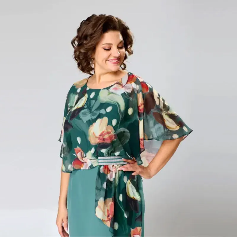 🌸Spring Specials🌸 Women's Elegant Round Neck Floral Dress
