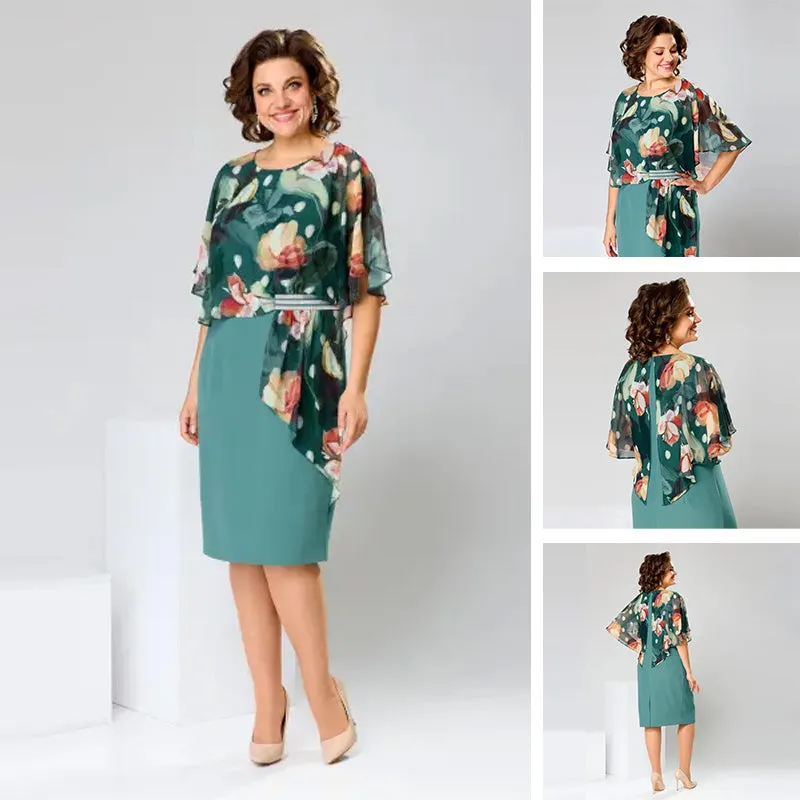 🌸Spring Specials🌸 Women's Elegant Round Neck Floral Dress