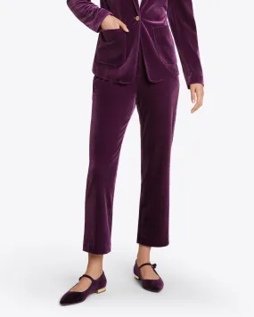 Straight Leg Pants in Plum Velvet