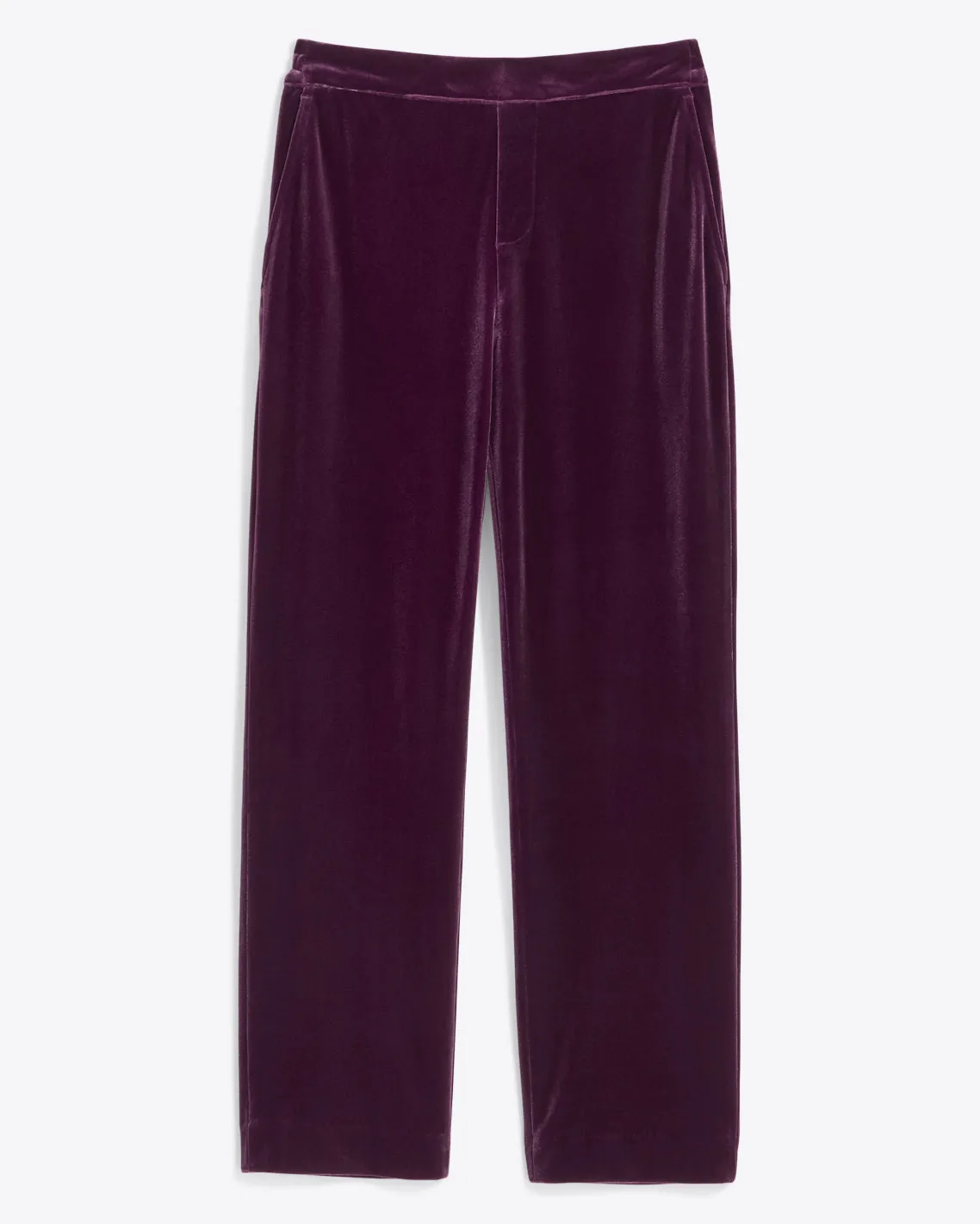 Straight Leg Pants in Plum Velvet