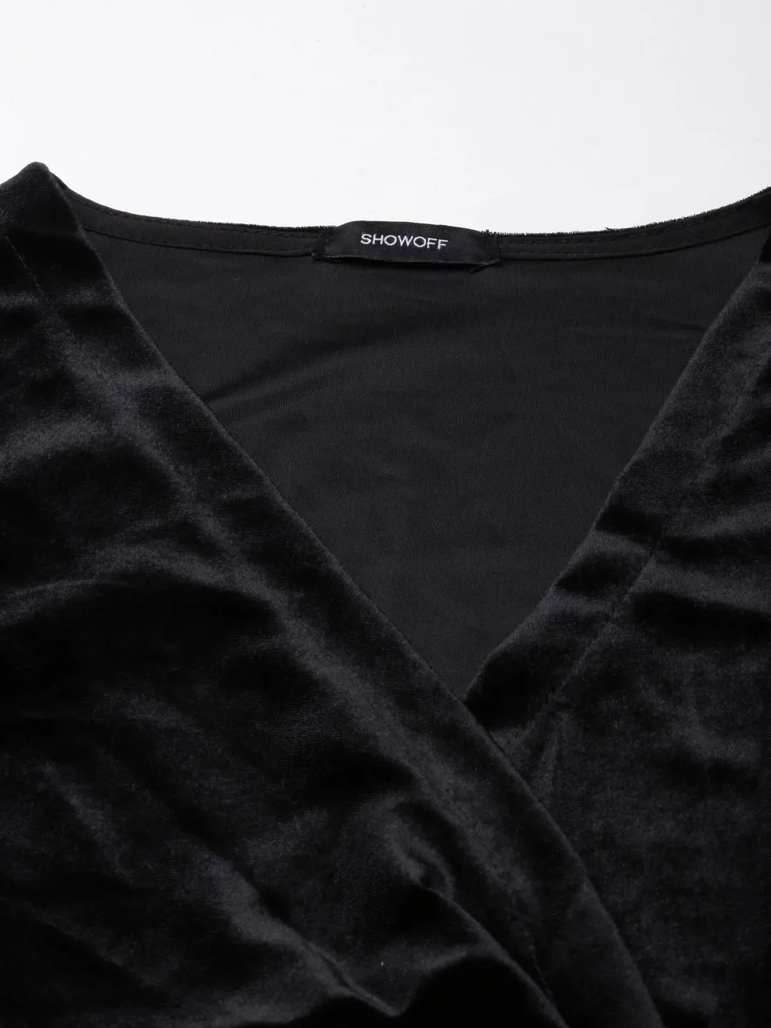 Women Solid Black A-Line Dress